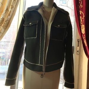 Moss Green Micro-suede Jacket